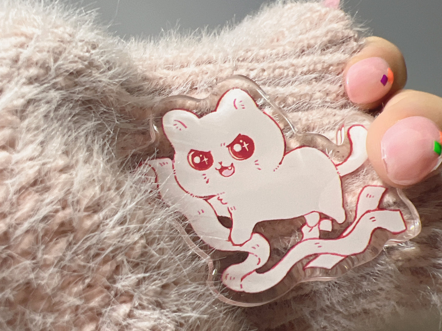 Cat Cat Resin Acylic Charm | Keychain | Magnet | Stand | Pin