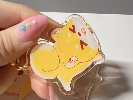 Shiba Kitten BFF | Resin Acylic Charm | Keychain | Magnet | Stand | Pin