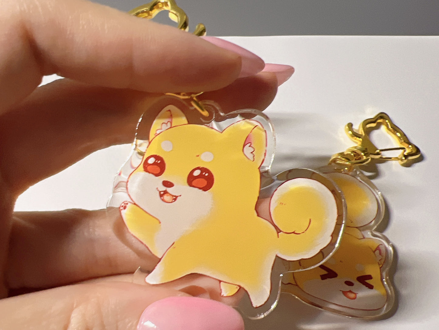 Shiba Kitten BFF | Resin Acylic Charm | Keychain | Magnet | Stand | Pin