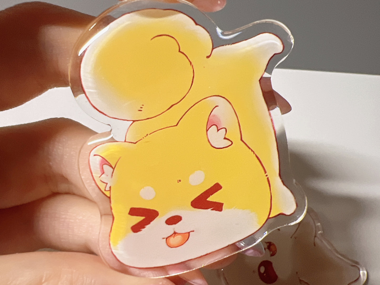 Shiba Kitten BFF | Resin Acylic Charm | Keychain | Magnet | Stand | Pin