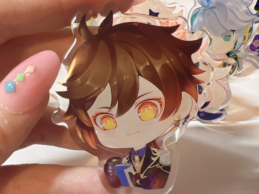 Zhongli Genshin | Resin Acylic Charm | Keychain | Magnet | Stand | Pin