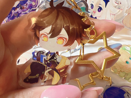 Zhongli Genshin | Resin Acylic Charm | Keychain | Magnet | Stand | Pin