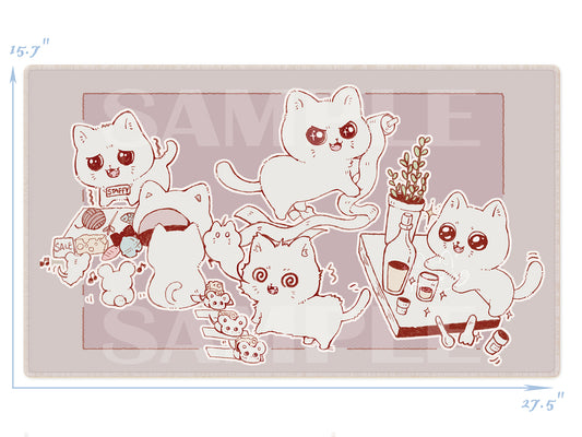 In door CAT vs Out door Cat PlayMat | GamingMat | PlayMat | DeskMat | Mouse Pad