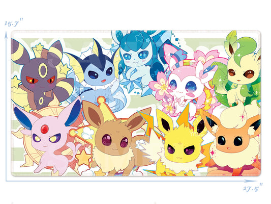 Eeveelution PlayMat | GamingMat | Desk Mat | Mouse Pad