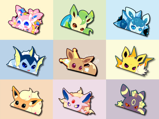 Eeveelution Peekers | Eevee | Sylveon | Umbreon | Reflective | Peeker | Waterproof | Car Decal | Laptop Sticker | Flat Surface Decorations