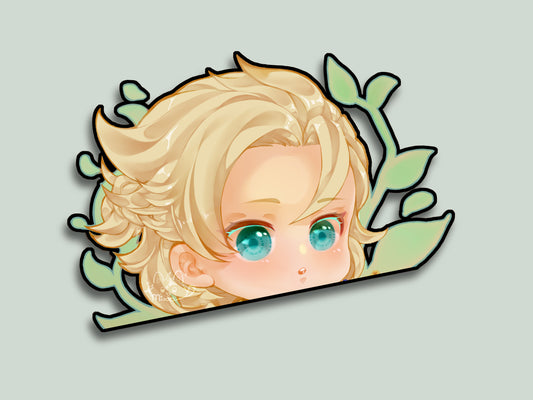 Albedo Peeker Sticker| Genshin Sticker | Light Reflective | Peeker | Waterproof | Car Decal | Laptop Sticker | Flat Surface Decorations
