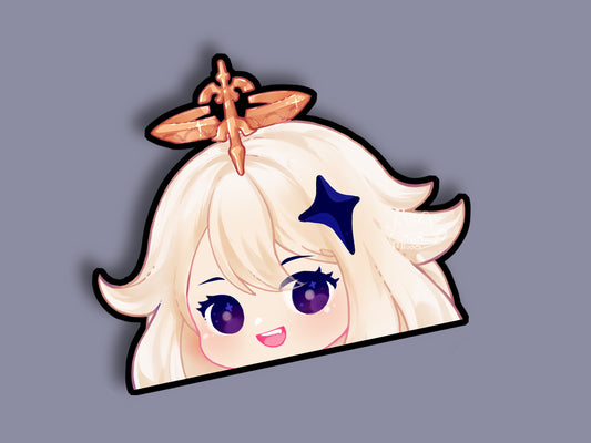 Paimon Peeker Sticker| Genshin Decal | Light Reflective | Peeker | Waterproof | Car Decal | Laptop Sticker | Flat Surface Decorations
