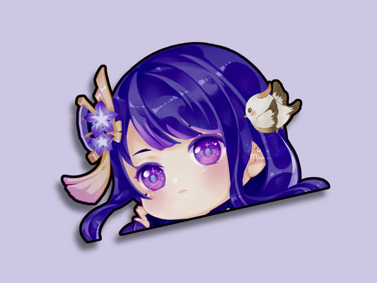 Raiden Peeker Sticker| Genshin Sticker | Light Reflective | Peeker | Waterproof | Car Decal | Laptop Sticker | Flat Surface Decorations