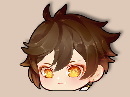 Zhongli Xiao Peekers | Genshin Sticker | Decal | Light Reflective | Peeker | Waterproof | Car Decal | Laptop Sticker | Flat Surface Decor