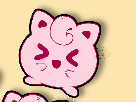 Jigglypuff | Jiggly Kirby |Jiggly Ditto | Decal Sticker | Light Reflective | Peeker | Waterproof | Car Decal | Flat Surface Decor
