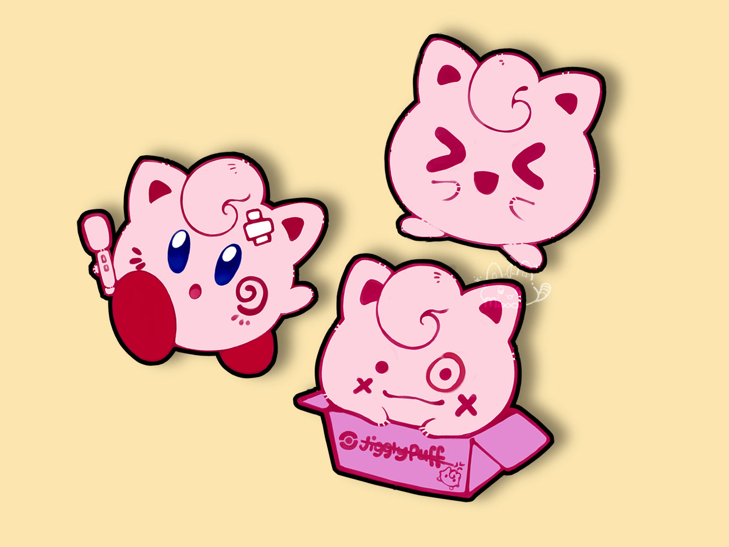 Jigglypuff | Jiggly Kirby |Jiggly Ditto | Decal Sticker | Light Reflective | Peeker | Waterproof | Car Decal | Flat Surface Decor