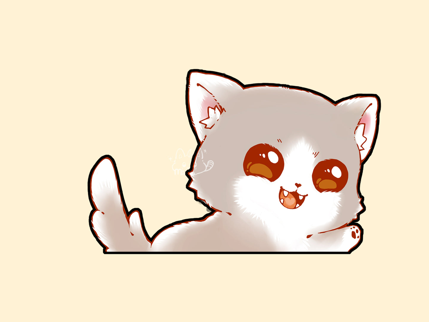 Shiba Waving | Cat Waving Peeker Sticker | Light Reflective | Peeker | Waterproof | Car Decal | Laptop Sticker | Flat Surface Decorations